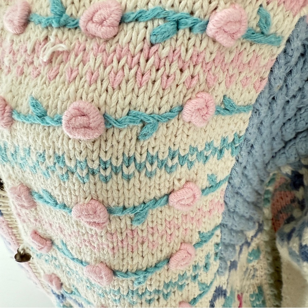 Bryan Connelly Boho Patchwork Textured Cardigan I… - image 5